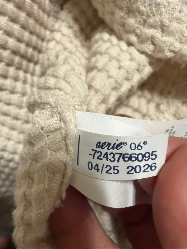 Offline by aerie Cream Waffle Knit Crew Sweater L - Image 11