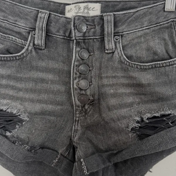 We The Free Free People Romeo Rolled Cuttoff Shorts 100% Cotton Distressed Sz 24 - Image 5