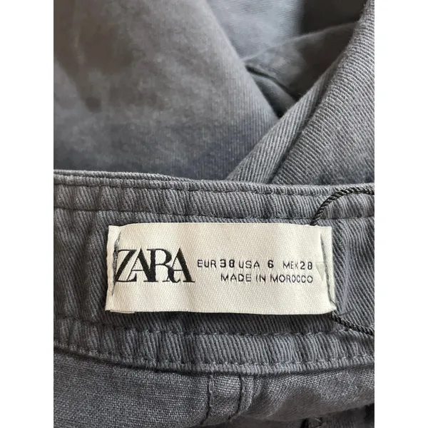 Zara Women's Black High Waisted Utility Straight Leg Y2k Trousers Pants Size 6 - Image 5