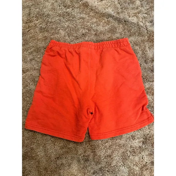 Vintage Orange Harley-Davidson Embroidered Script Sweat Shorts Retro Y2K Biker - Image 4