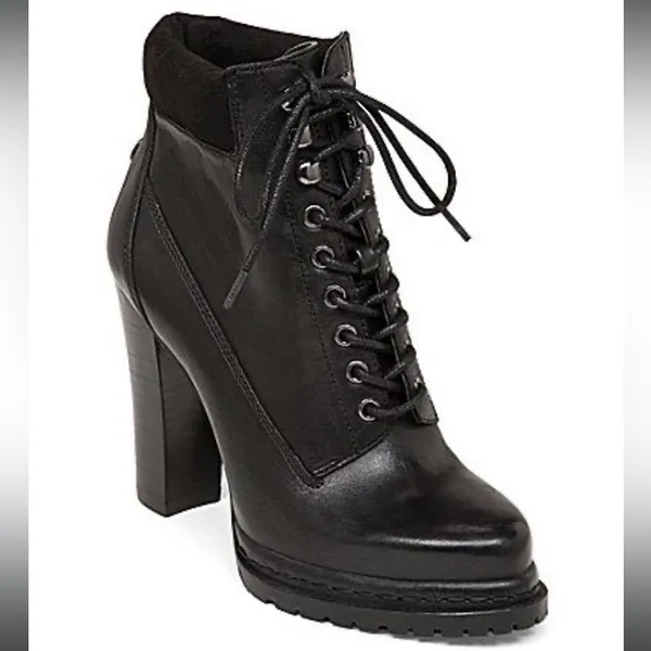 BCBGeneration Maude Heel Combat Boot Bootie Lace Up Moto 9.5 Platform Lug Sole - Image 5
