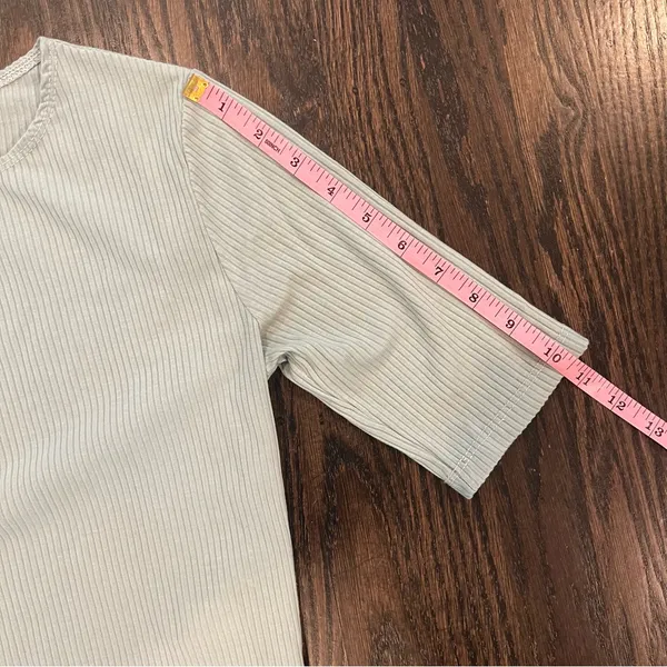 Reformation Cropped Mint Green Ribbed Top - Image 6