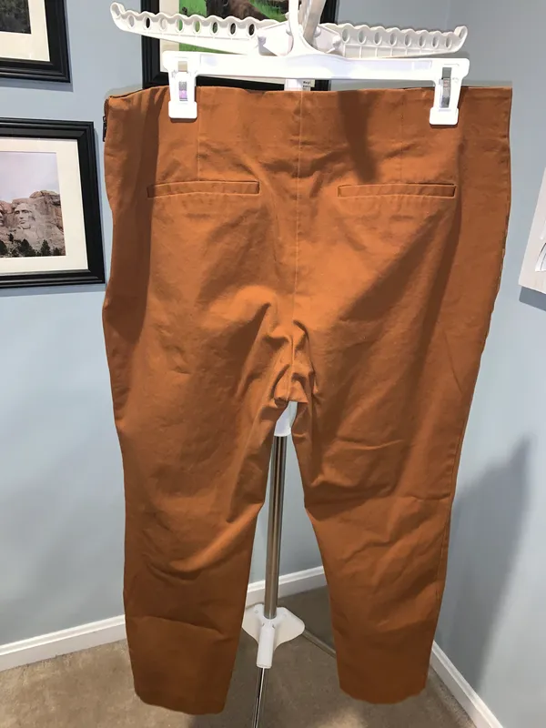 Cropped Orange Dress Pants - Image 2