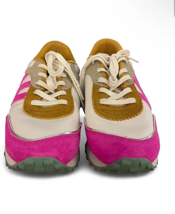Vintage Havana Women’s Cosmic Sneaker Mustard & Pink Retro Chunky Size 9 - Image 5