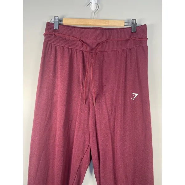 Gymshark Vital Seamless 2.0 High Rise Joggers Baked Maroon Marl Size Medium Run‎ - Image 2