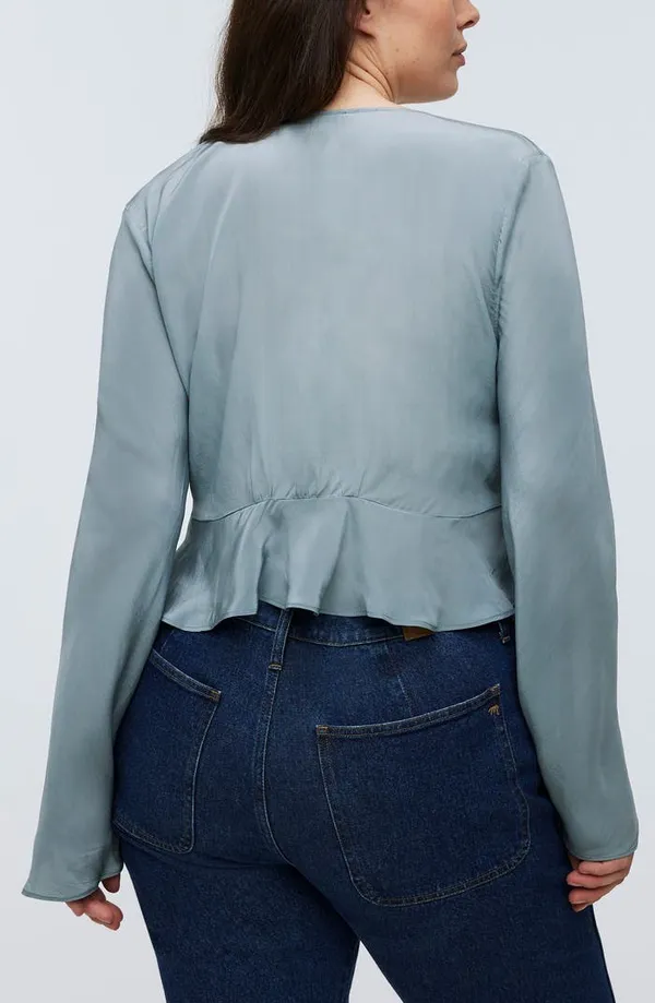 Madewell NWT  Wrap Bell Sleeve Blouse - Image 2