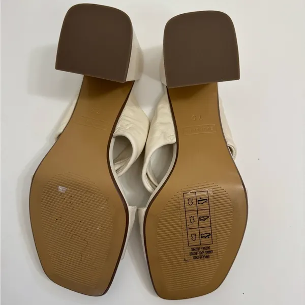 Everlane The Day Twist Heel Slip On Sandal Nappa Leather Cream Size 7.5 - Image 8