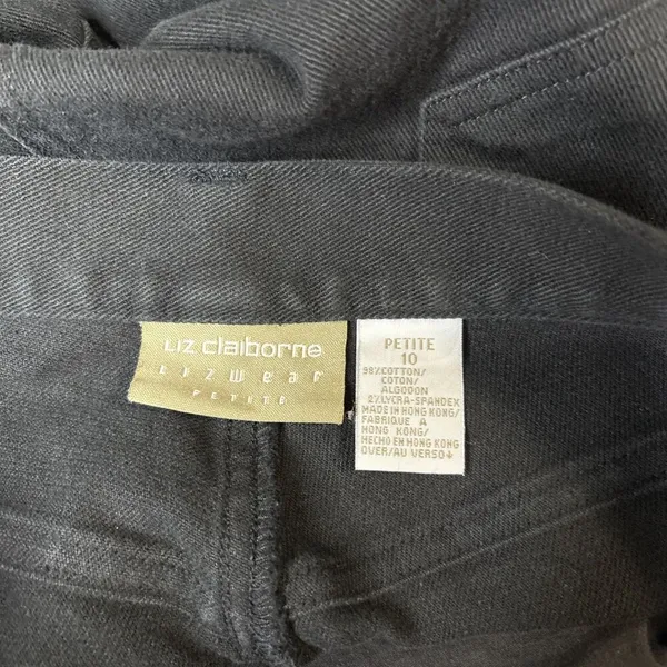 Liz Claiborne Womens Denim Jeans 10 Petite Black Classic High Rise - Image 8