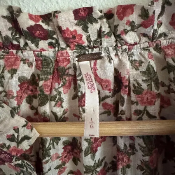 Free People Meant to Be Vintage Floral Boho Romantic Long Sleeve Blouse L - Image 3
