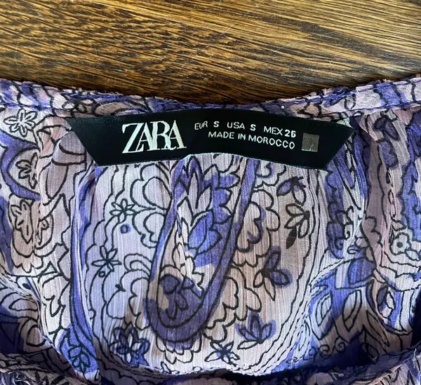 sheer Cropped Purple Blouse Size S - Image 2