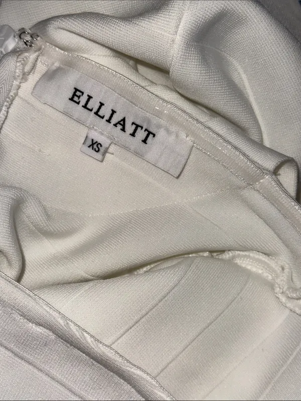 NEW ELLIATT Fiona Square Neck Drape Back White Column Gown Sz XS - Image 6