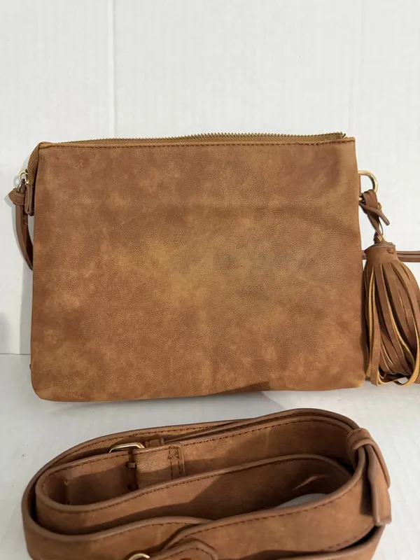 Violet Ray Faux Leather Crossbody with Tassel Detail - Image 2