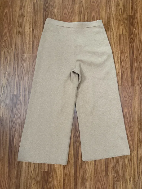 J. Crew Merino Wool Blend High Rise Crop Wide Leg Sweater Knit Pants Medium. - Image 3
