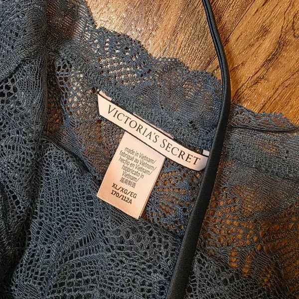 Victoria's Secret Blue Sheer Floral Lace Slip Dress - Image 3