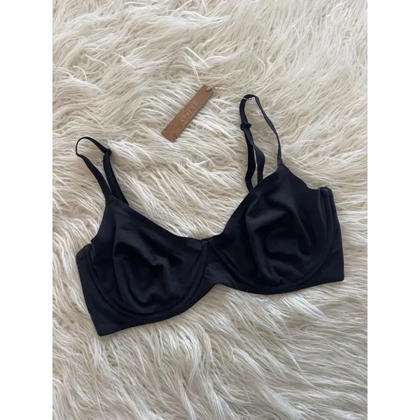 Skims Fits Everybody Unlined Demi Bra Onyx Size 38DD - Image 3