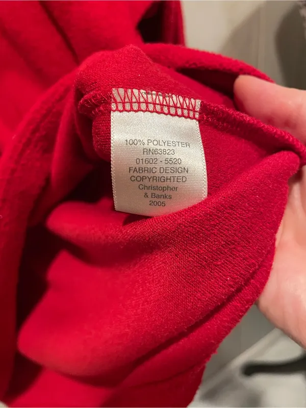 Christopher & Banks Cute red soft fleece snowflake 90s crewneck winter holiday cherry red sweatshirt - Image 3