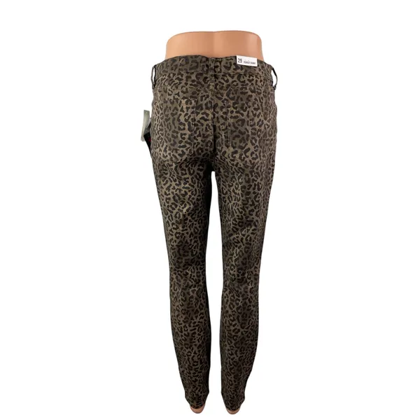 NEW William Rast Wild Cheetah Leopard Beige High Rise Skinny Denim Jeans Size 29 - Image 5
