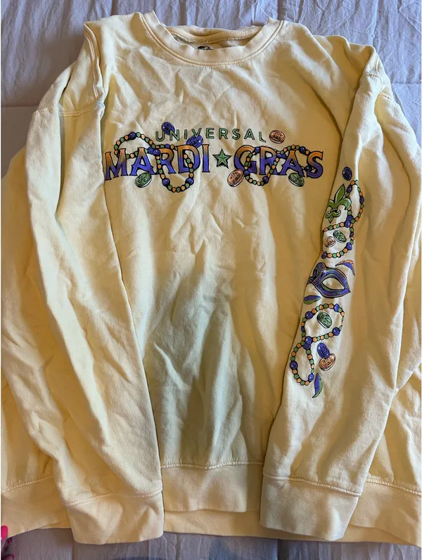 Yellow Universal Mardi Gras Sweatshirt Size XL - Image 2