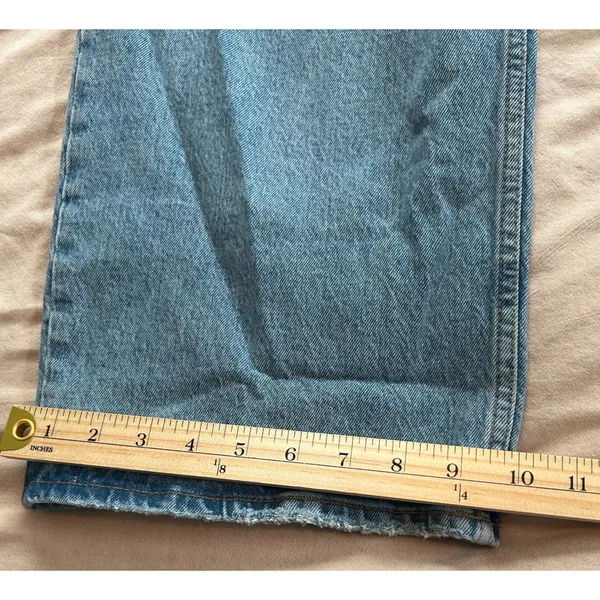 Abercrombie & Fitch Curve Love 90s Baggy Low Rise Distressed Jeans Blue 34 18R - Image 4