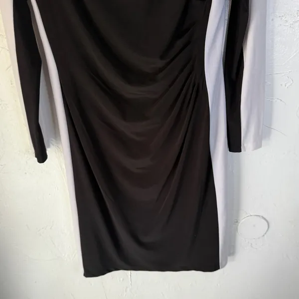 Lauren Ralph Lauren Women's Black & White Long Sleeve Sheath Dress Old‎ Money - Image 3