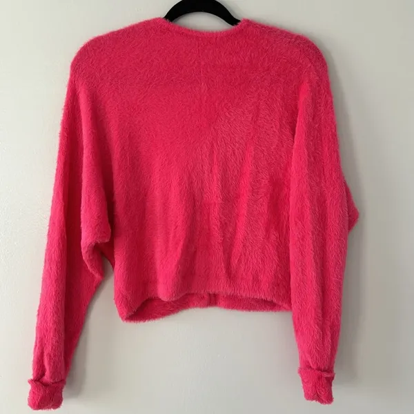Free People One Allegra Cardigan Hot Pink Size Small XSmall - Image 10