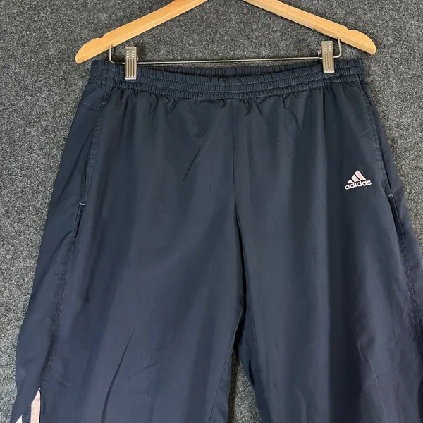 Adidas Womens Navy Pink Stripe Mesh Lined Track Pants 116799 Size M - Image 6