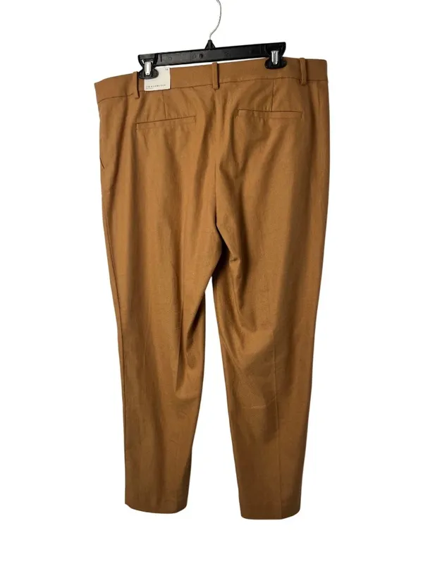 LOFT Riviera Slim Mid Rise Camel Cotton Linen Pants Womens 14 NEW - Image 4