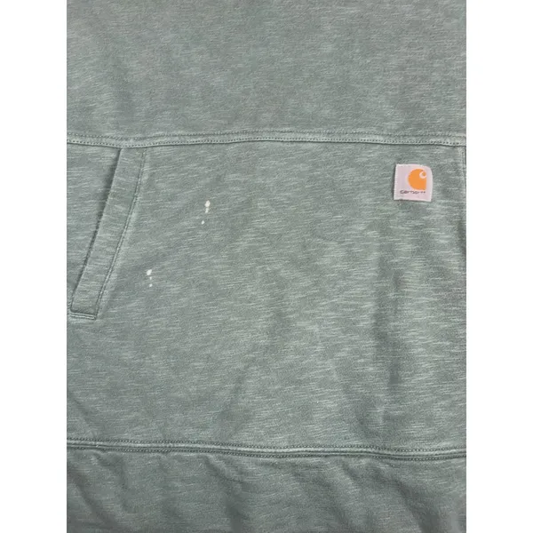 Carhartt Women's Newberry Cowl Neck Hoodie‎ Green Pullover M *bleach Spot Show - Image 3