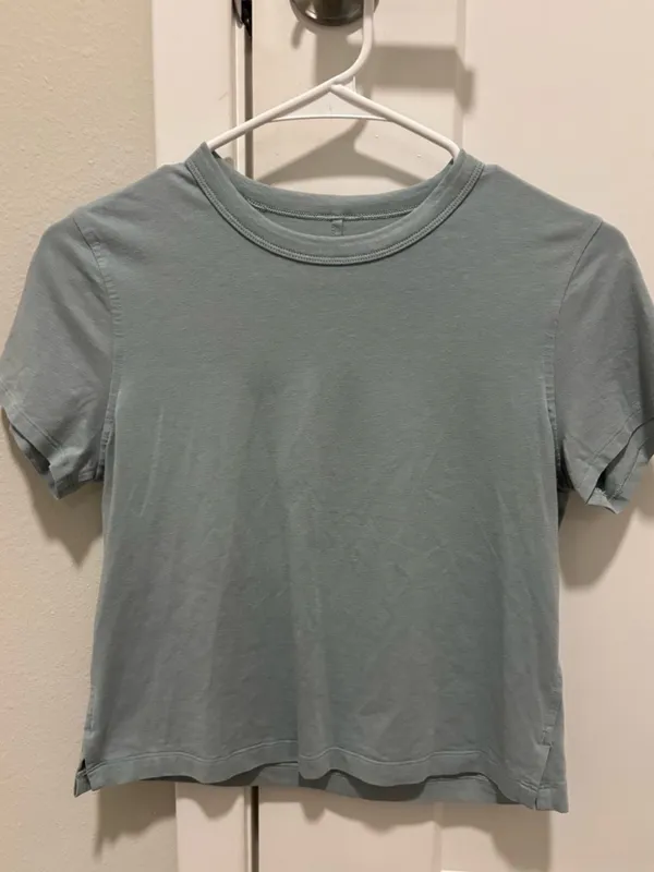 Lululemon Classic-Fit Cotton-Blend T-Shirt in Silver Blue - Size: 2 - Image 4