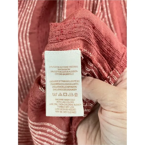 Free People Against All‎ Odds grommet blouse top women's XS peasant rust NEW - Image 8