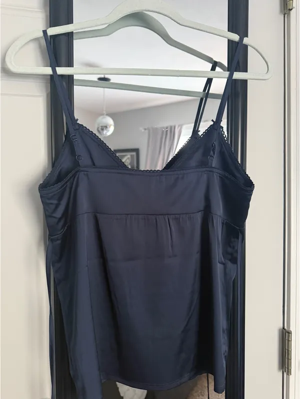 Brandy Melville Blue Satin Babydoll Top - Image 2