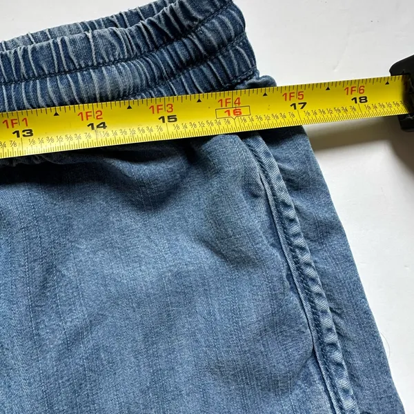 Juicy Couture Light‎ Blue Jean Shorts Women’s Lightweight Size Large Y2K - Image 5
