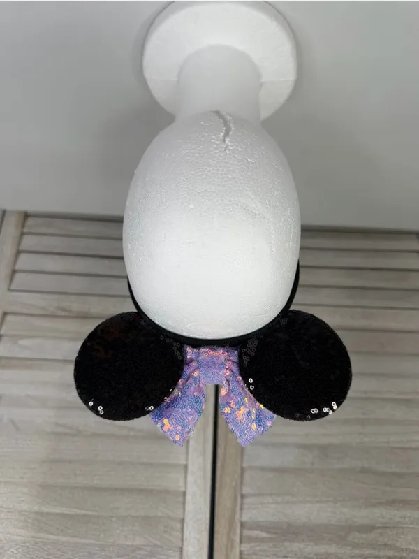 DISNEY Sequined Minnie Ears/Headband Black/Lavender-OS - Image 2