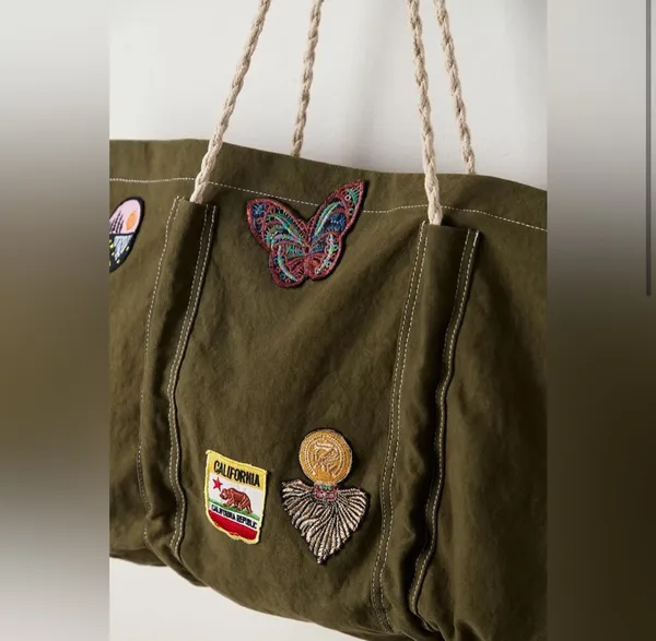 NWT Free People Been There Badge Tote Bag In Color Sea Serpent $128MSRP No refunds or cancellations - Image 2