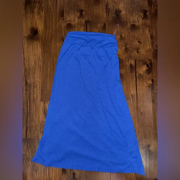 Free People Asymetrical Wrap Maxi‎ Skirt Royal Blue Size Medium - Image 3