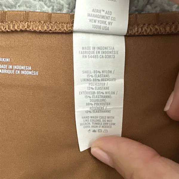 NWT Aerie Swim Bikini Bottom Brown‎ Ribbed Beach Summer Vacation Women Large - Image 5