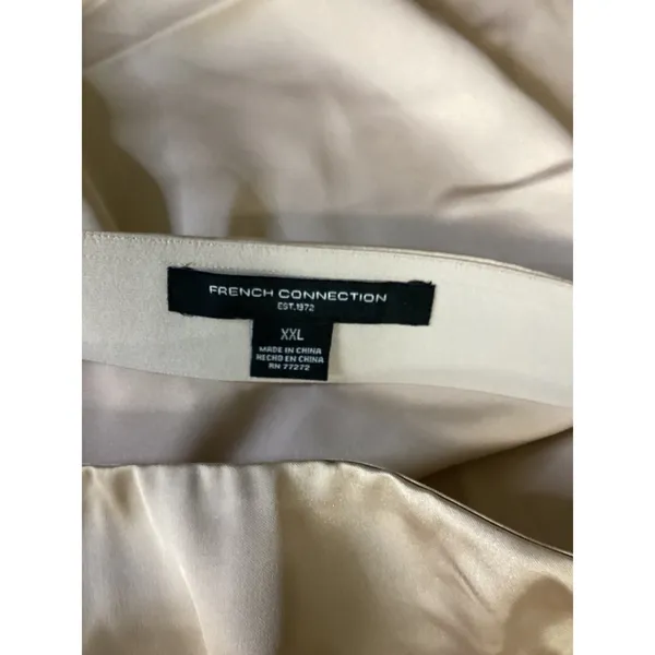 French‎ Connection Womens Beige Satin Midi Slip Skirt XXL NWT 984215106 - Image 3