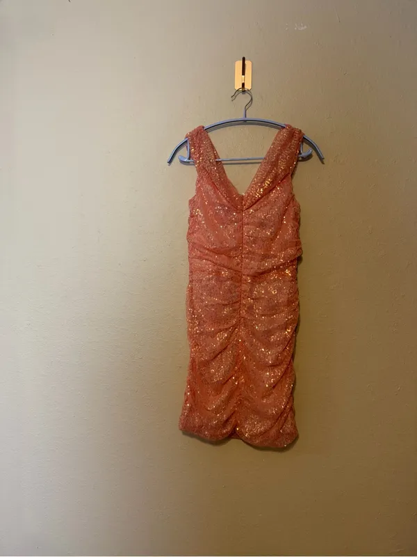 Lucy in the sky Pink sequin mini cocktail dress size‎ Medium - Image 6