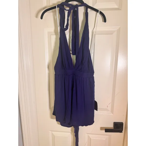 Lulus Milos Navy Blue Convertible Halter Romper M NWT - Image 3