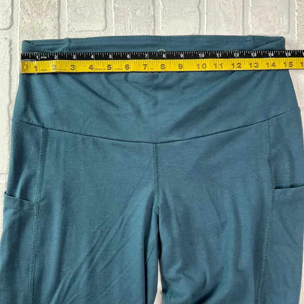 Free Fly All Day Pocket Leggings Womens Large Teal Ankle Solid Athleisure Active - Image 12
