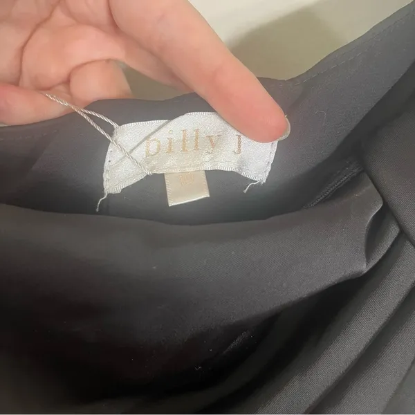 NWT Billy J Greta Maxi Dress Black Satin Size 10 - Image 4
