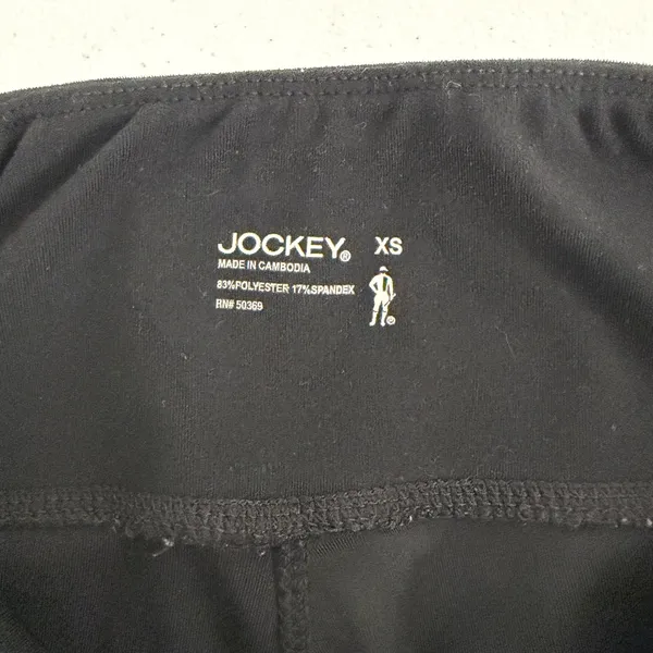 Jockey Activewear Pants Womens XS High Waisted Straight Leg Pockets Black - Image 6