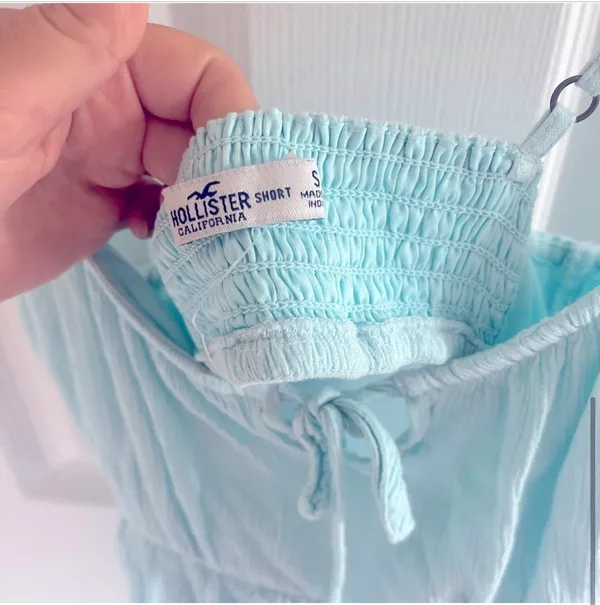 Gauze Spaghetti Strap Romper - Image 5