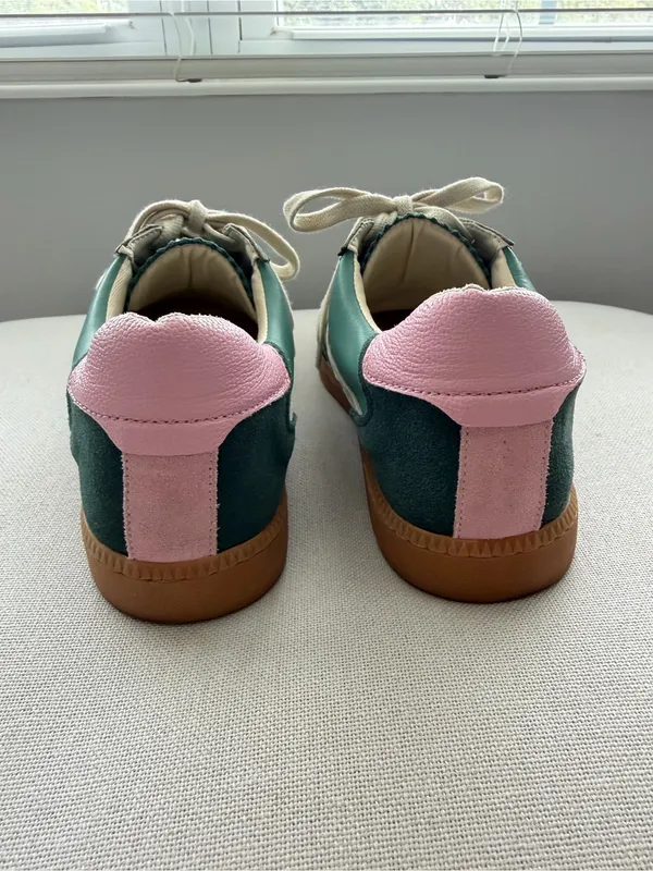 Dolce Vita Green and Pink Lace-Up Sneakers Size 7 - Image 5