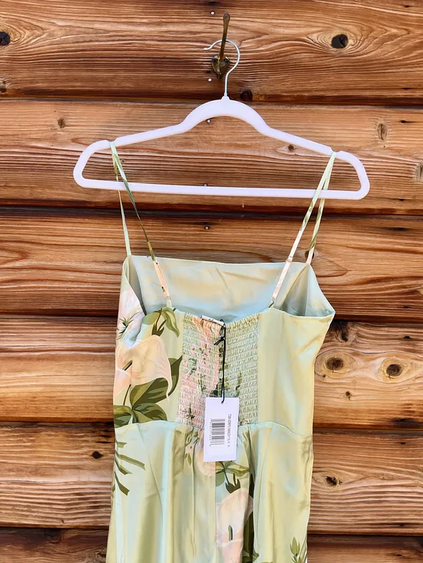 Few Moda o.p.t. Mazzy Green Size M Floral Silk Slip Maxi Dress - Image 10