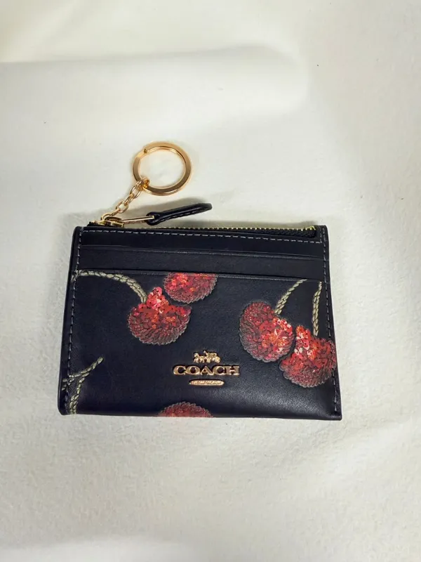 coach Mini Skinny Id Case With Cherry Print cdf83 - Image 2