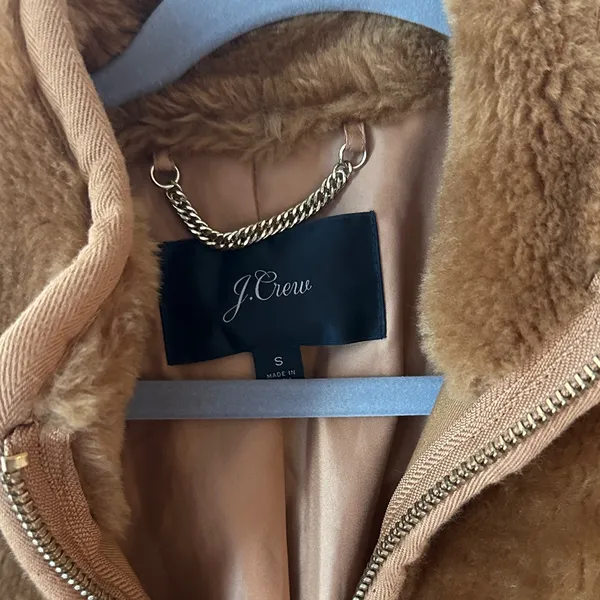 J Crew Zip Up Fleece Coat *IN TAN* - Image 3