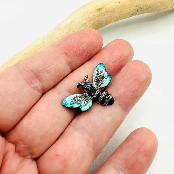 Vintage Hand Painted Bee Brooch Bee Pin - Image 2