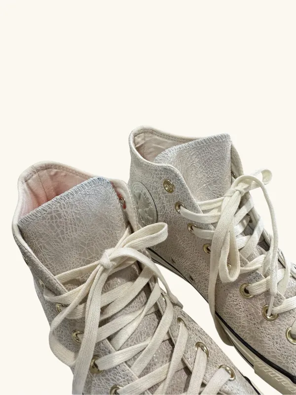 Converse Chuck Taylor All Star Hi Top Metallic Iridescent Crackle Leather 10 - Image 6