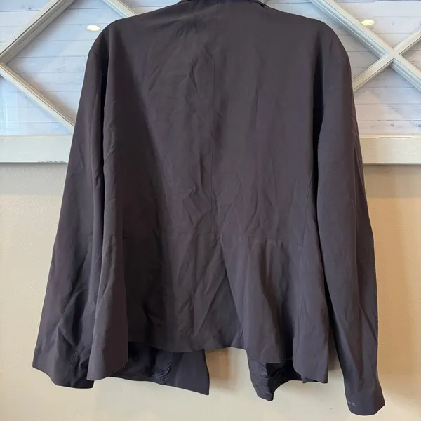 Eileen Fisher 2X Open Front Classic Wool Blazer | Size 2X‎ black - Image 6